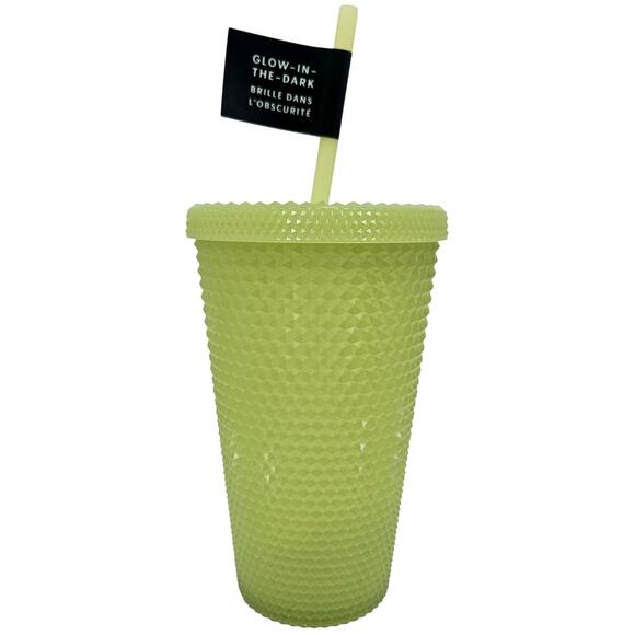 Starbucks 2022 Fall Lime Green Glow In The Dark Studded Grande 16oz Tumbler New - Picture 5 of 7